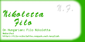 nikoletta filo business card